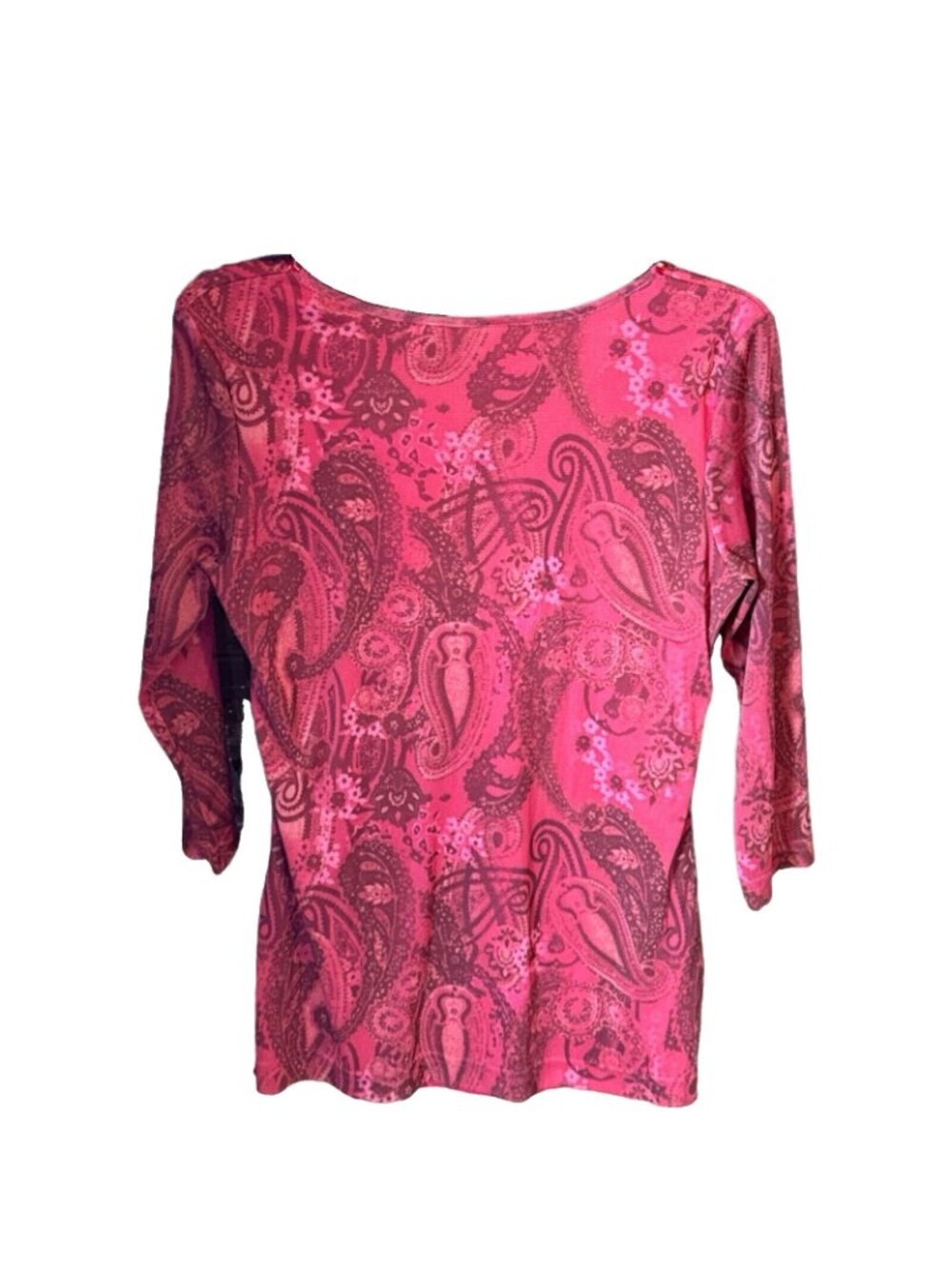 Faded Glory Women Mesh Wrap Top Blouse Rose Shimmer Size Medium new - Picture 2 of 6